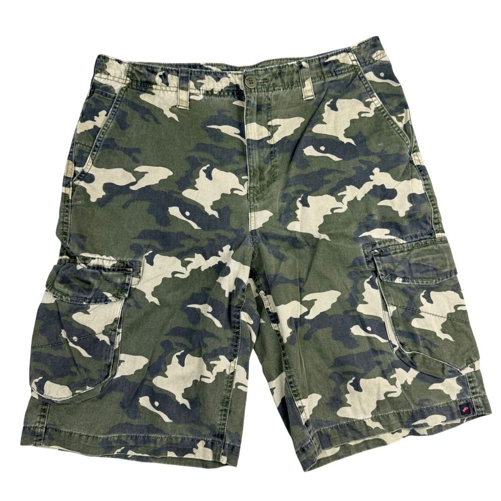 Tony Hawk Men's Cargo Shorts Size 34 Green Digital Camo Skater Y2K Utility Baggy